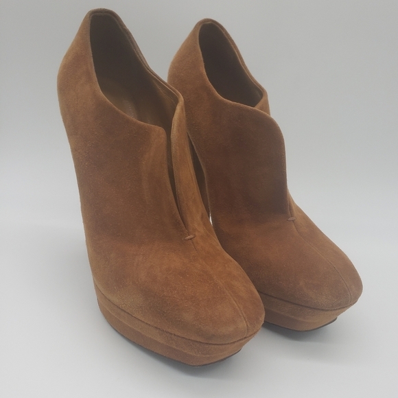 166- Bottega Veneta Women’s Suede Platform Heels Size 37 EU / 6.5 US - Picture 2 of 11